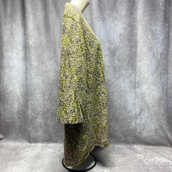 Catherines Womens Plus Size 1X Top 18/20W Leaf Print 3/4 Sleeve Scoop Neck - Picture 5 of 11